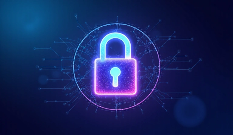 Digital lock icon representing data security